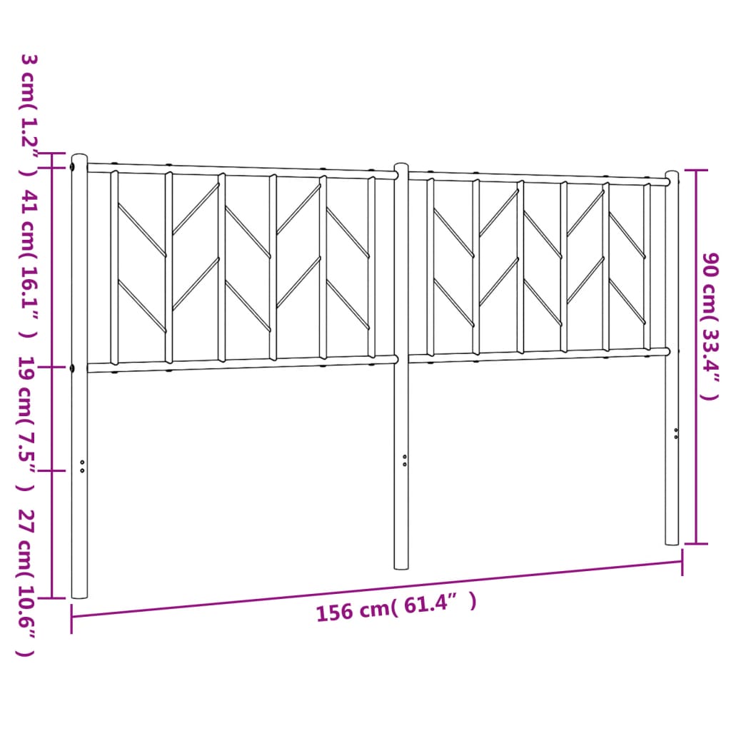 udskiftningsgavl 150 cm metal sort