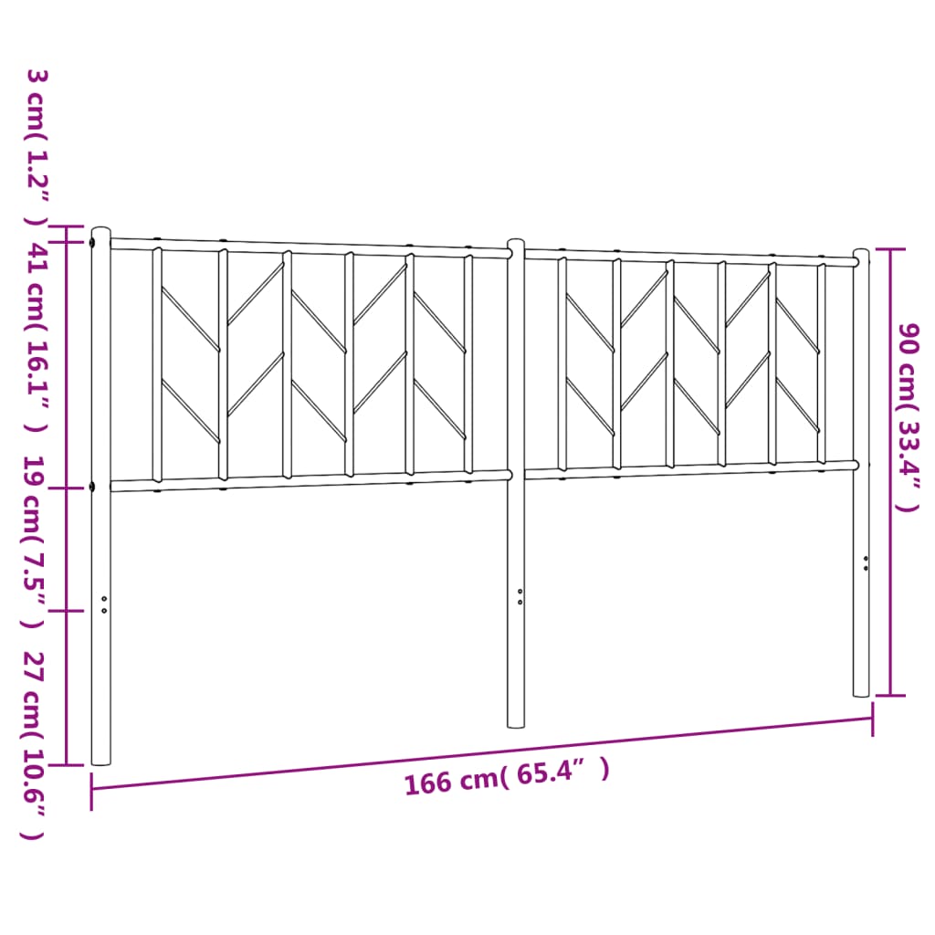 udskiftningsgavl 160 cm metal sort