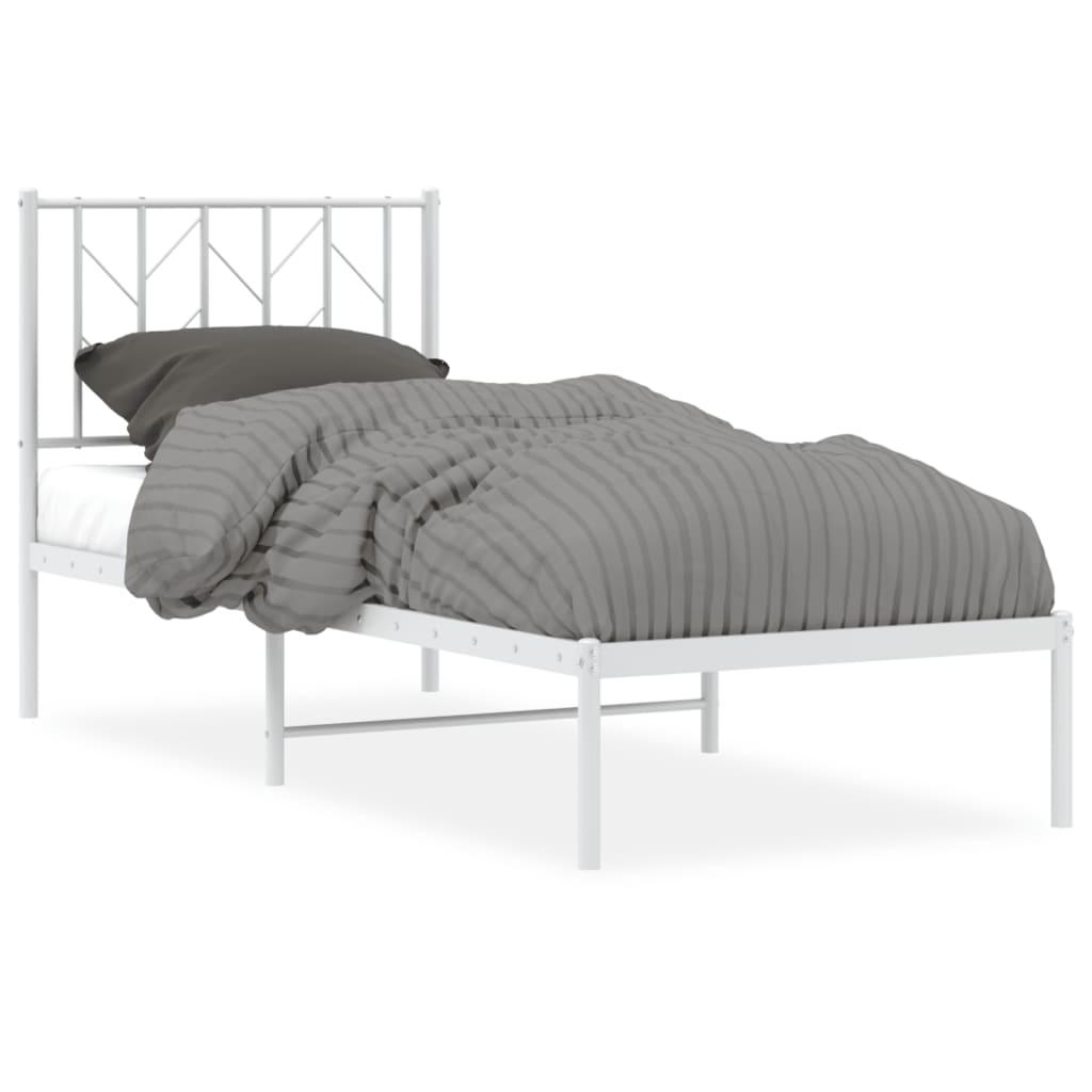 sengeramme uden madras med hovedgærde 75x190 cm hvid