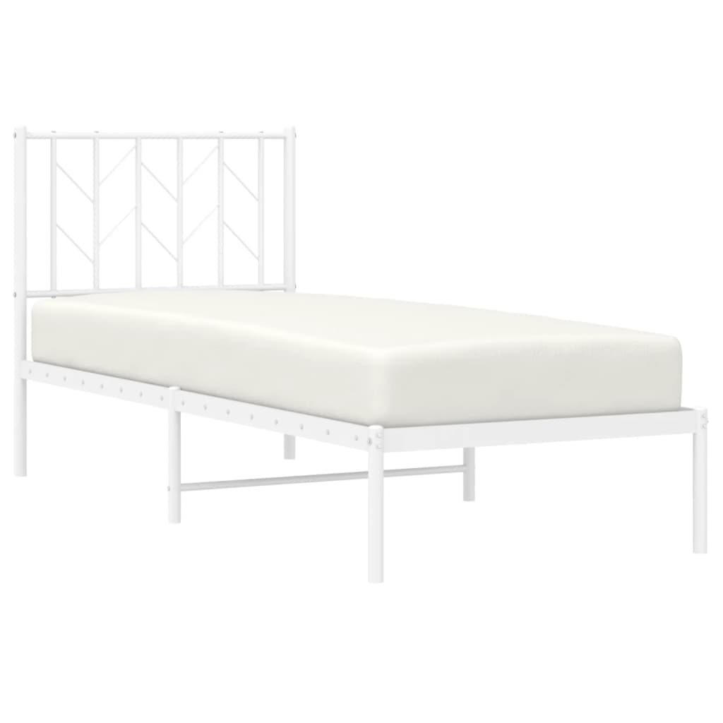 sengeramme uden madras med hovedgærde 75x190 cm hvid