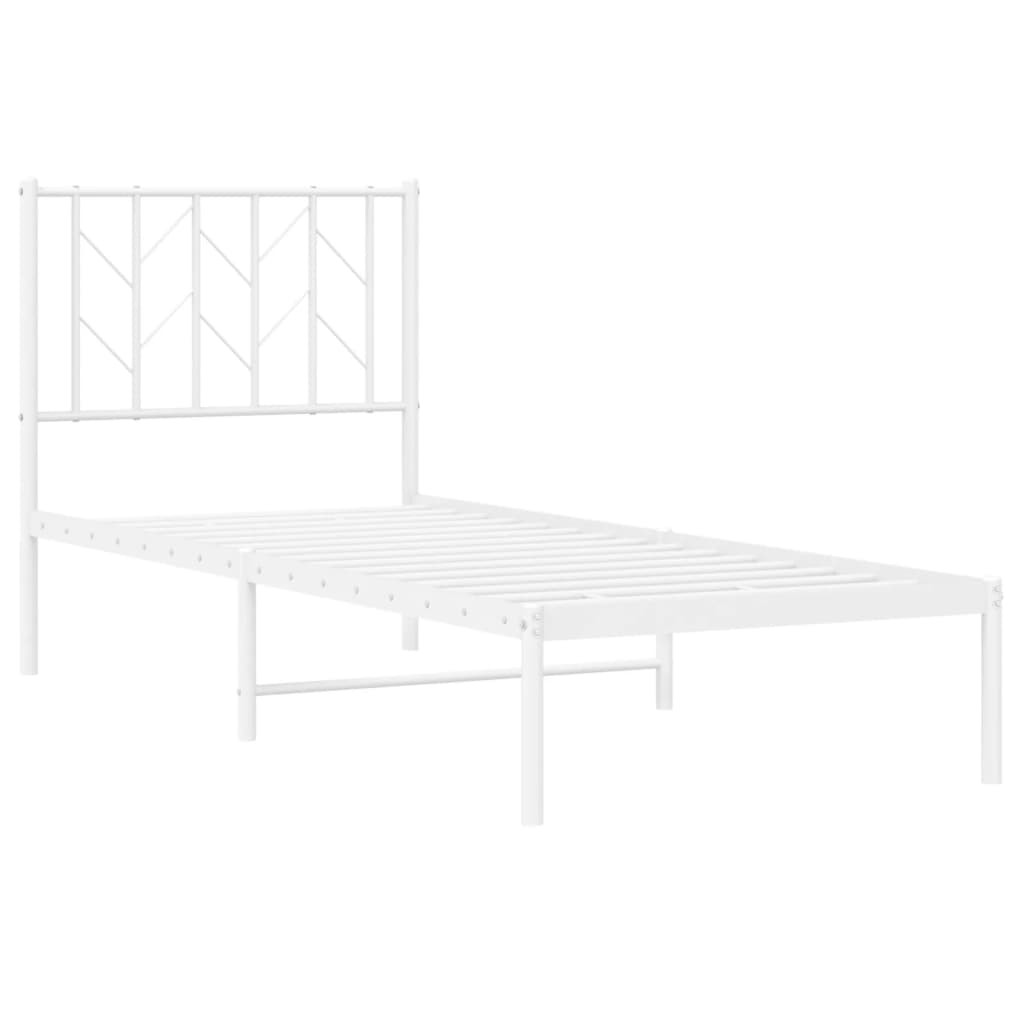 sengeramme uden madras med hovedgærde 75x190 cm hvid