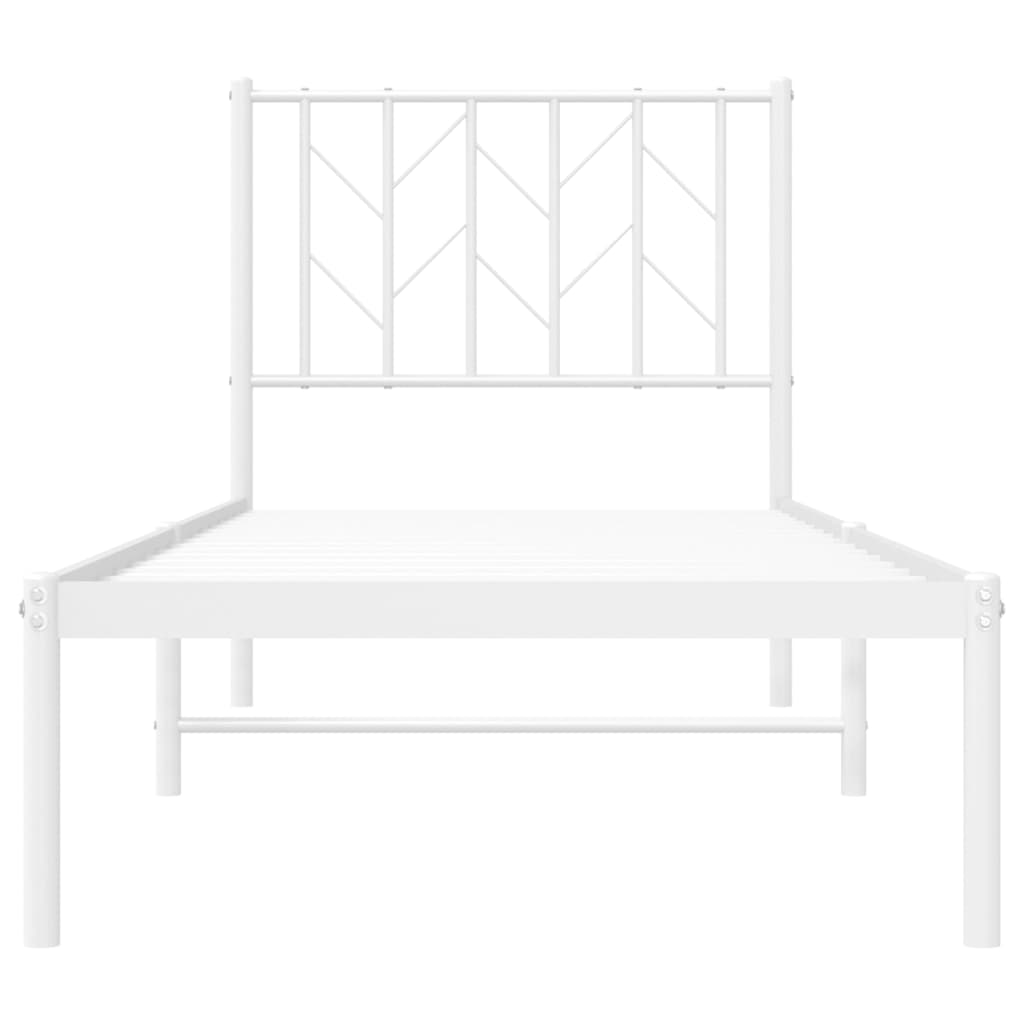 sengeramme uden madras med hovedgærde 75x190 cm hvid