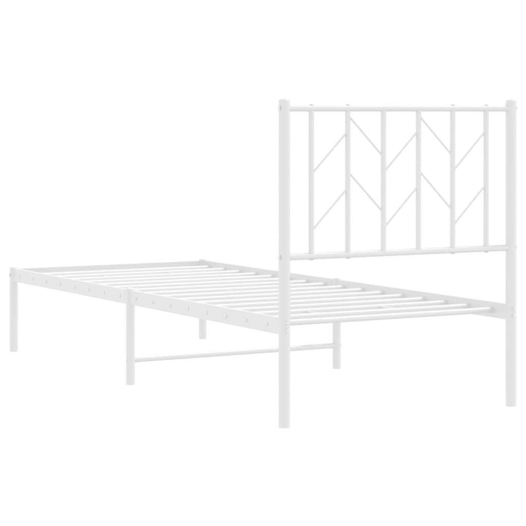 sengeramme uden madras med hovedgærde 75x190 cm hvid