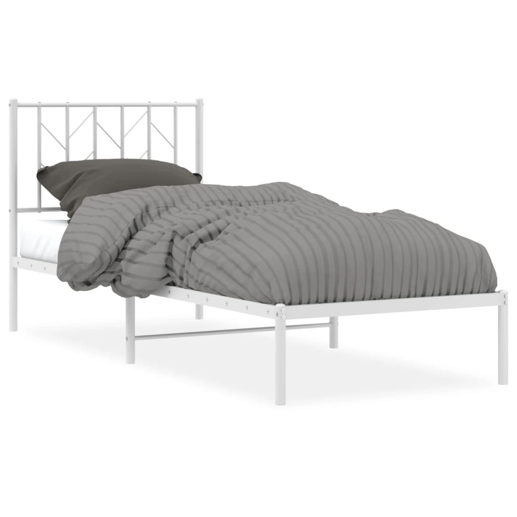 sengeramme med sengegavl 80x200 cm metal hvid