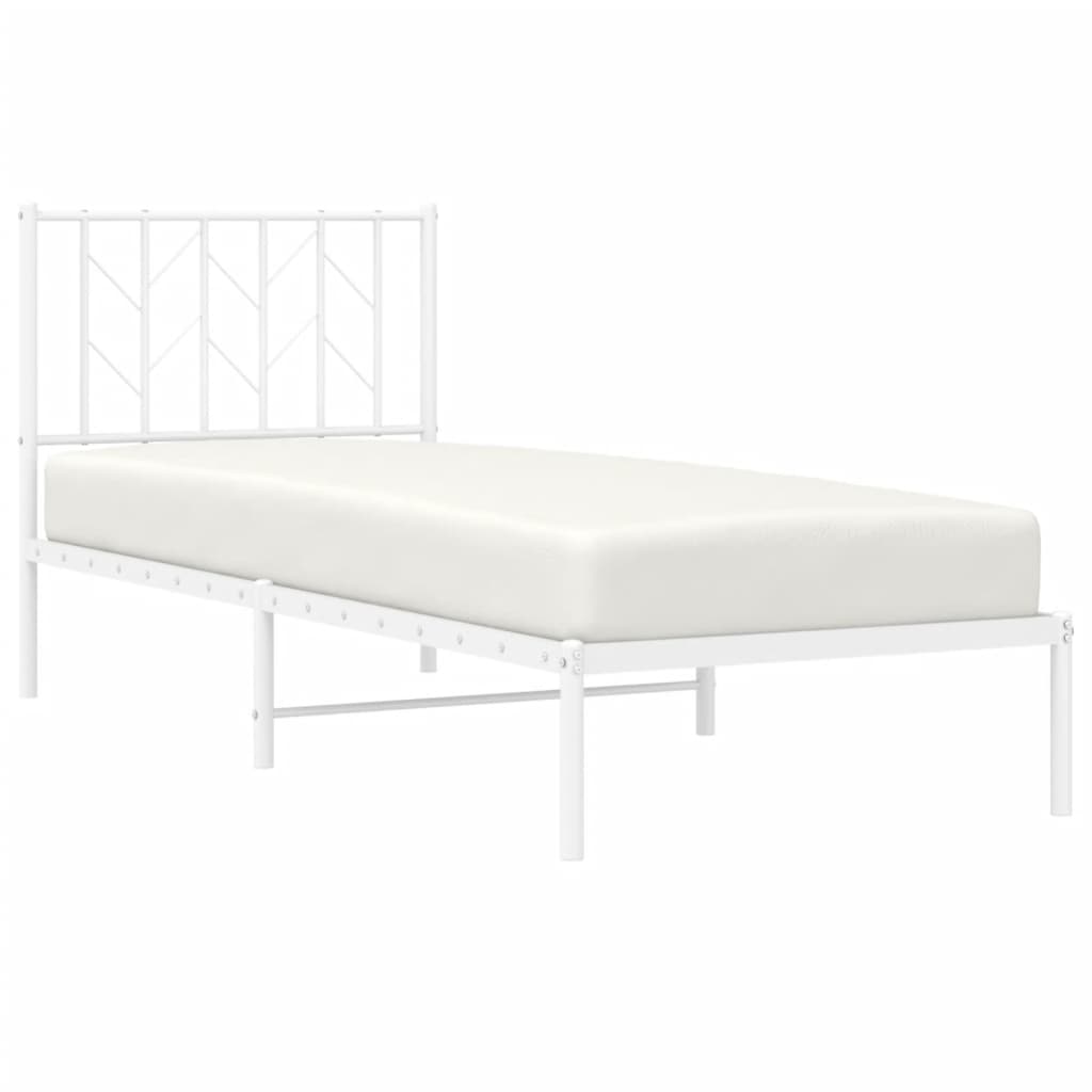 sengeramme med sengegavl 80x200 cm metal hvid