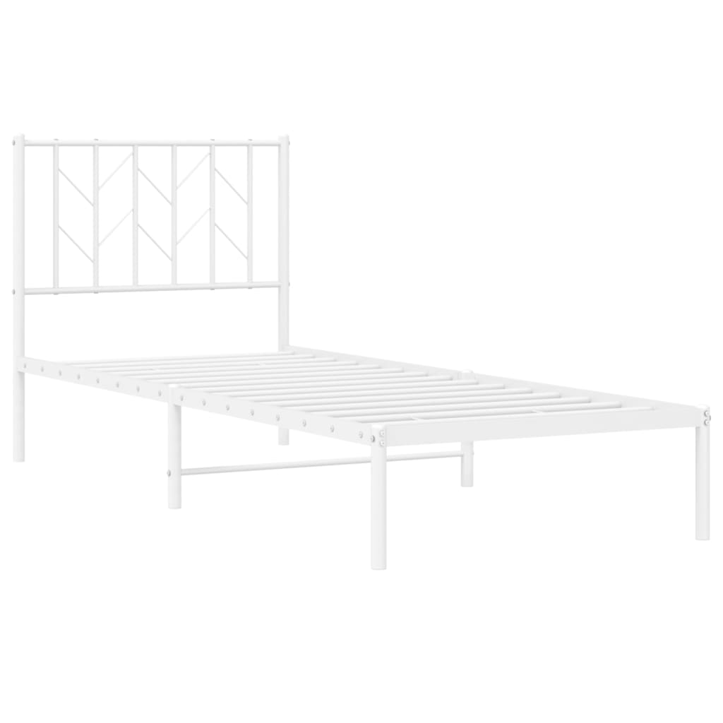 sengeramme med sengegavl 80x200 cm metal hvid
