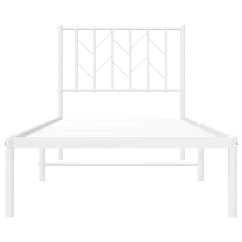 sengeramme med sengegavl 80x200 cm metal hvid