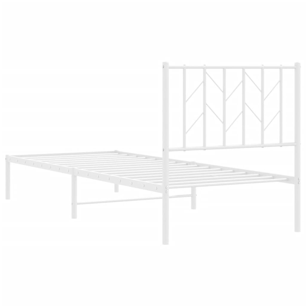 sengeramme med sengegavl 80x200 cm metal hvid