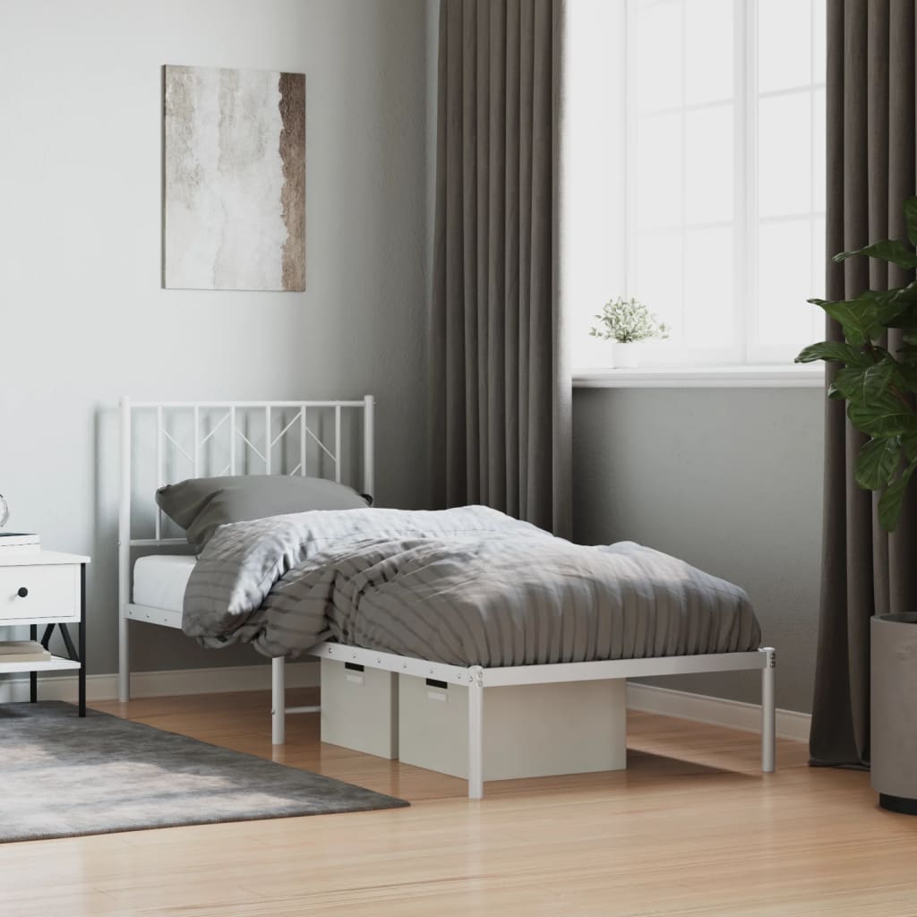 sengeramme med sengegavl 80x200 cm metal hvid