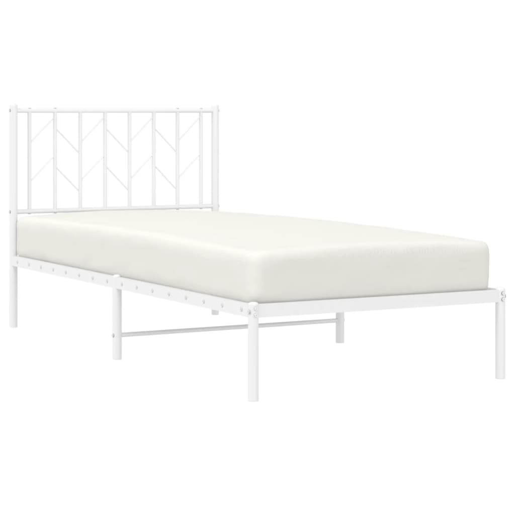 sengeramme med sengegavl 90x190 cm metal hvid