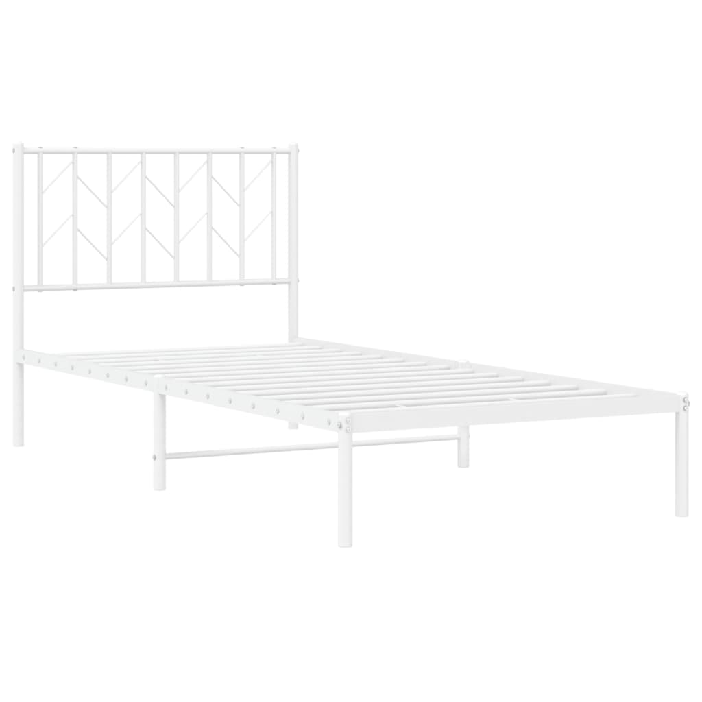 sengeramme med sengegavl 90x190 cm metal hvid