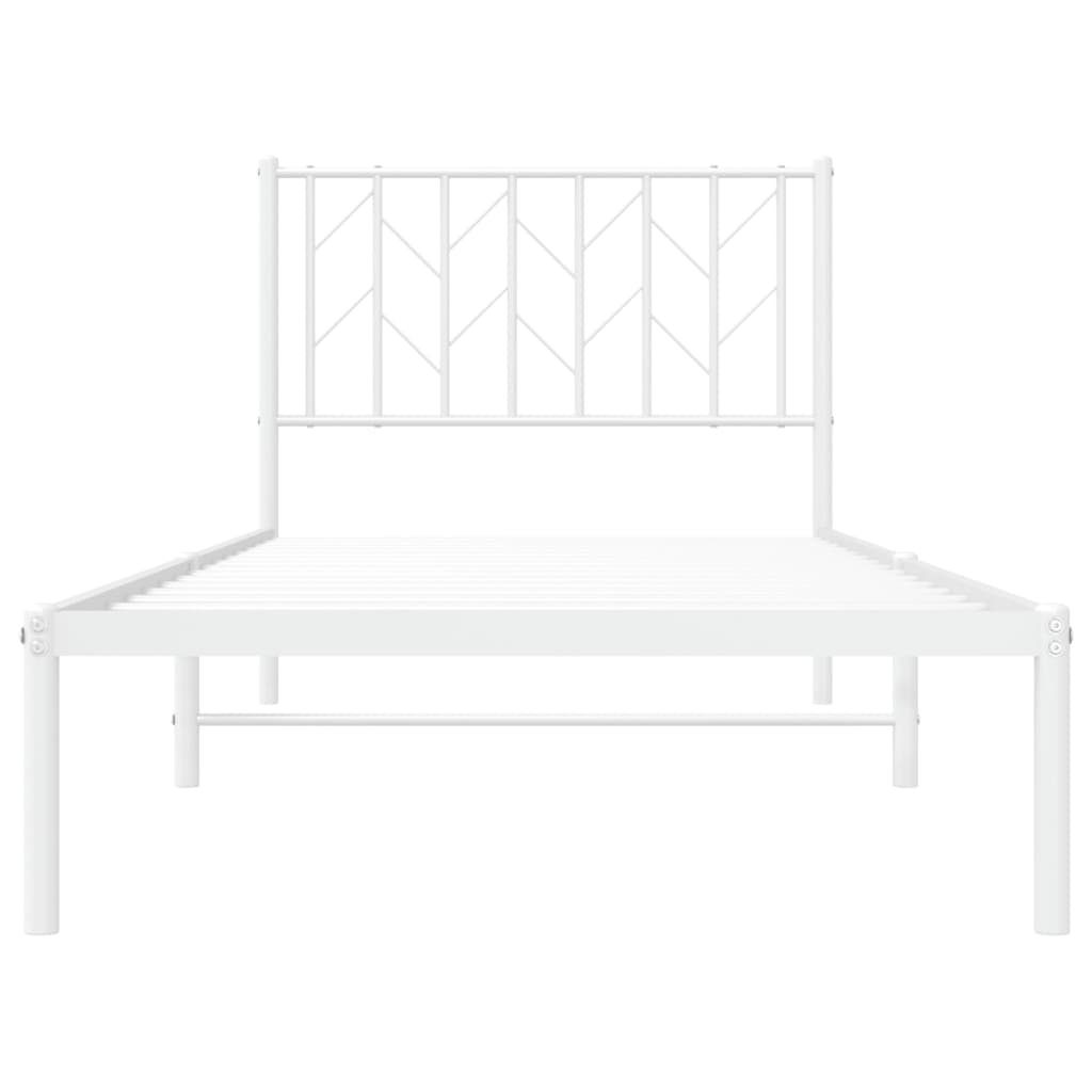 sengeramme med sengegavl 90x190 cm metal hvid