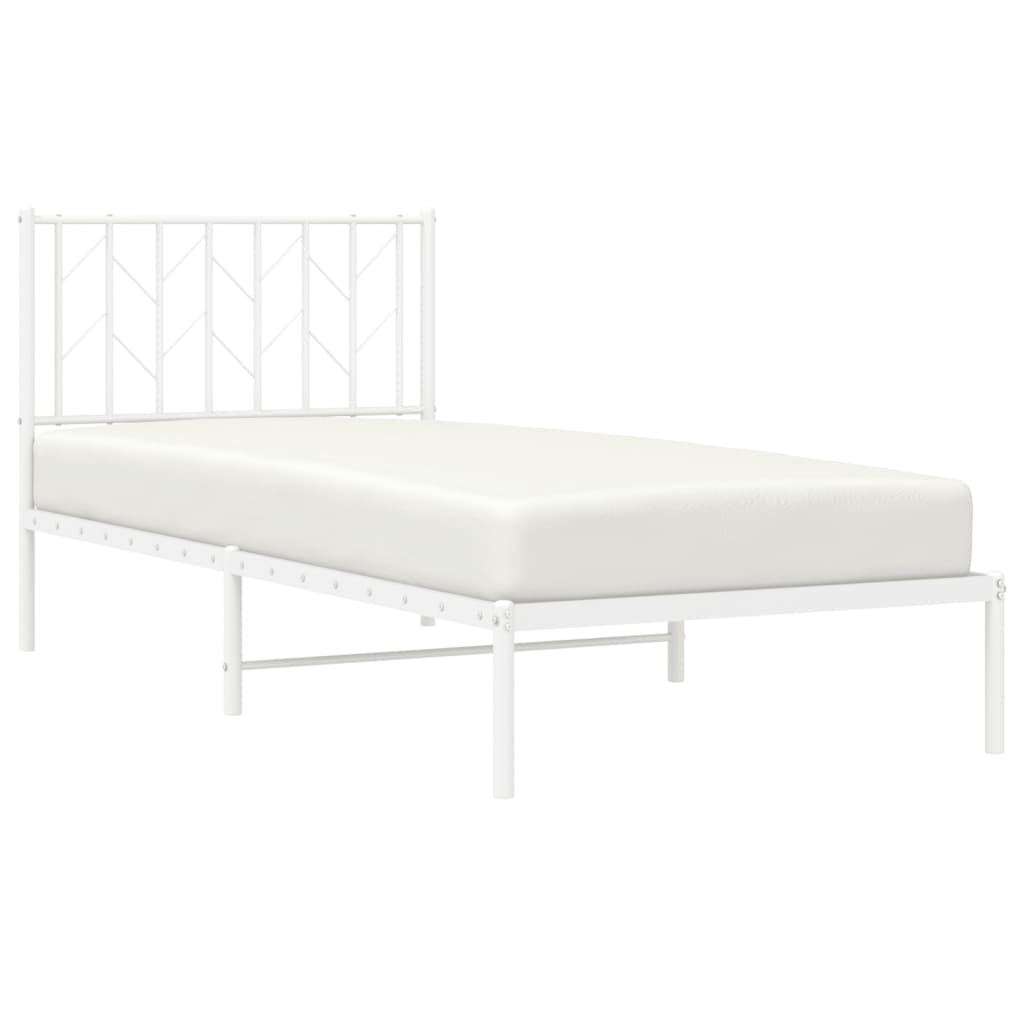 sengeramme med sengegavl 90x200 cm metal hvid