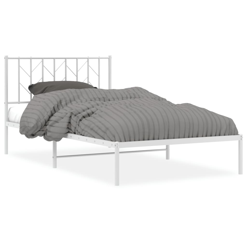 sengeramme med sengegavl 107x203 cm metal hvid
