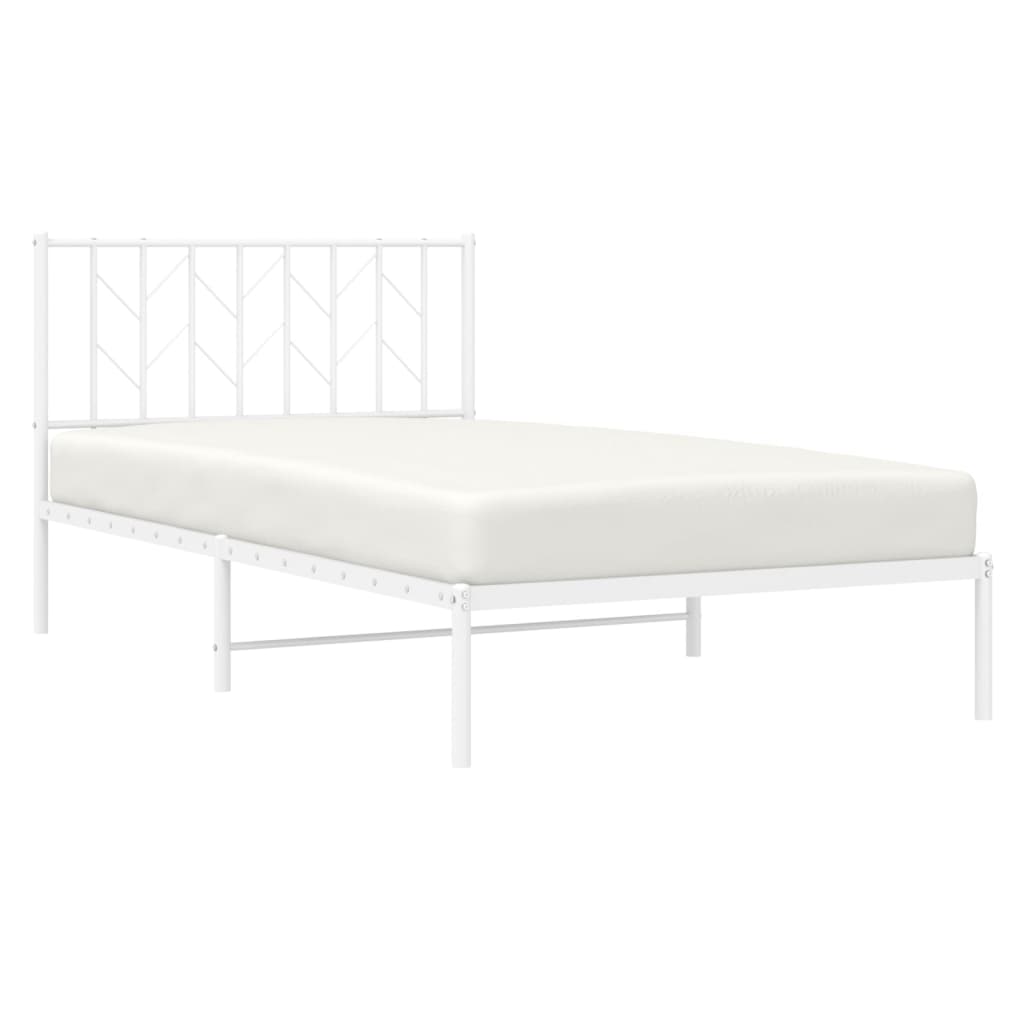sengeramme med sengegavl 107x203 cm metal hvid