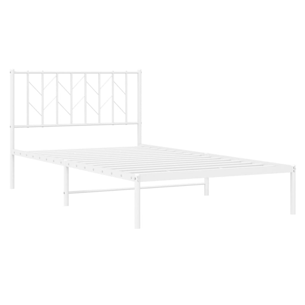 sengeramme med sengegavl 107x203 cm metal hvid