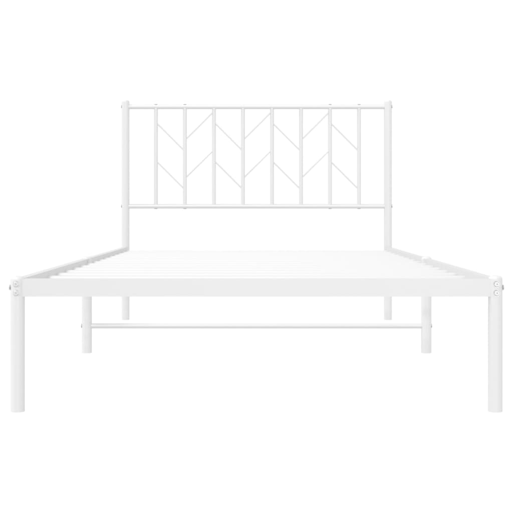 sengeramme med sengegavl 107x203 cm metal hvid