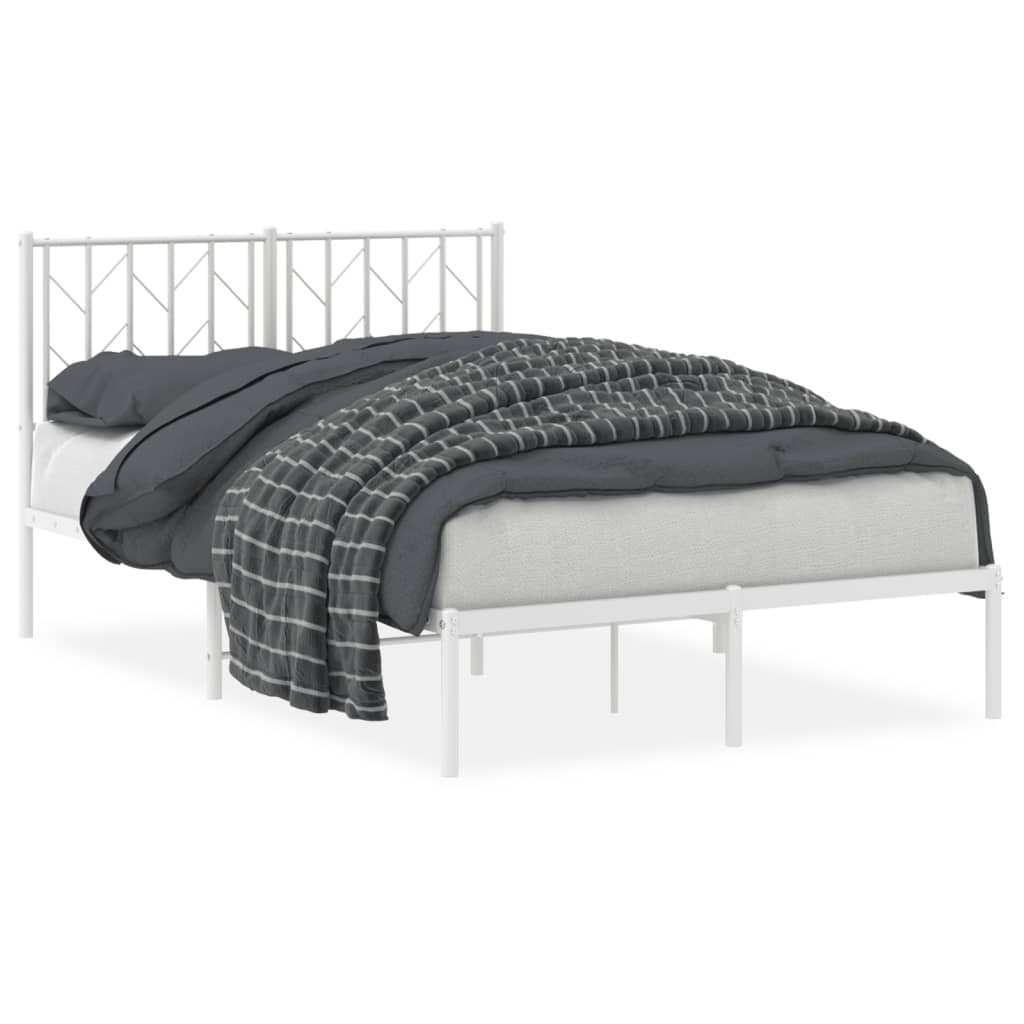 sengeramme med sengegavl 120x190 cm metal hvid