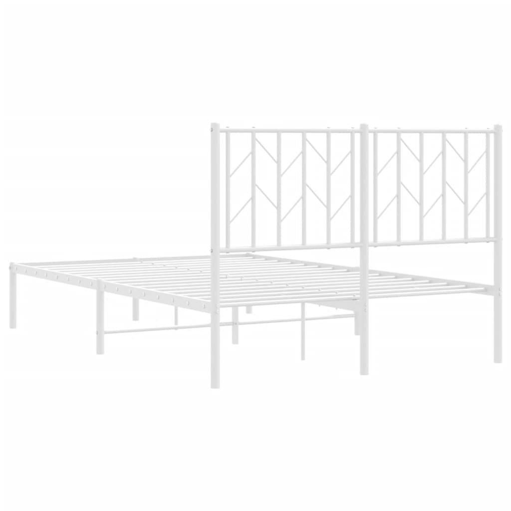 sengeramme med sengegavl 120x190 cm metal hvid