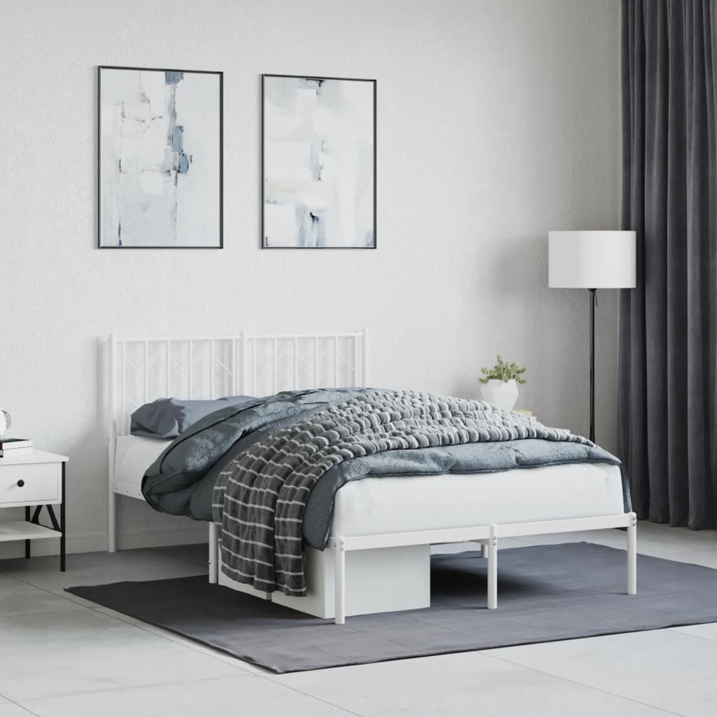 sengeramme med sengegavl 120x200 cm metal hvid