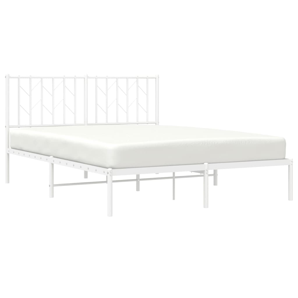 sengeramme med sengegavl 140x190 cm metal hvid