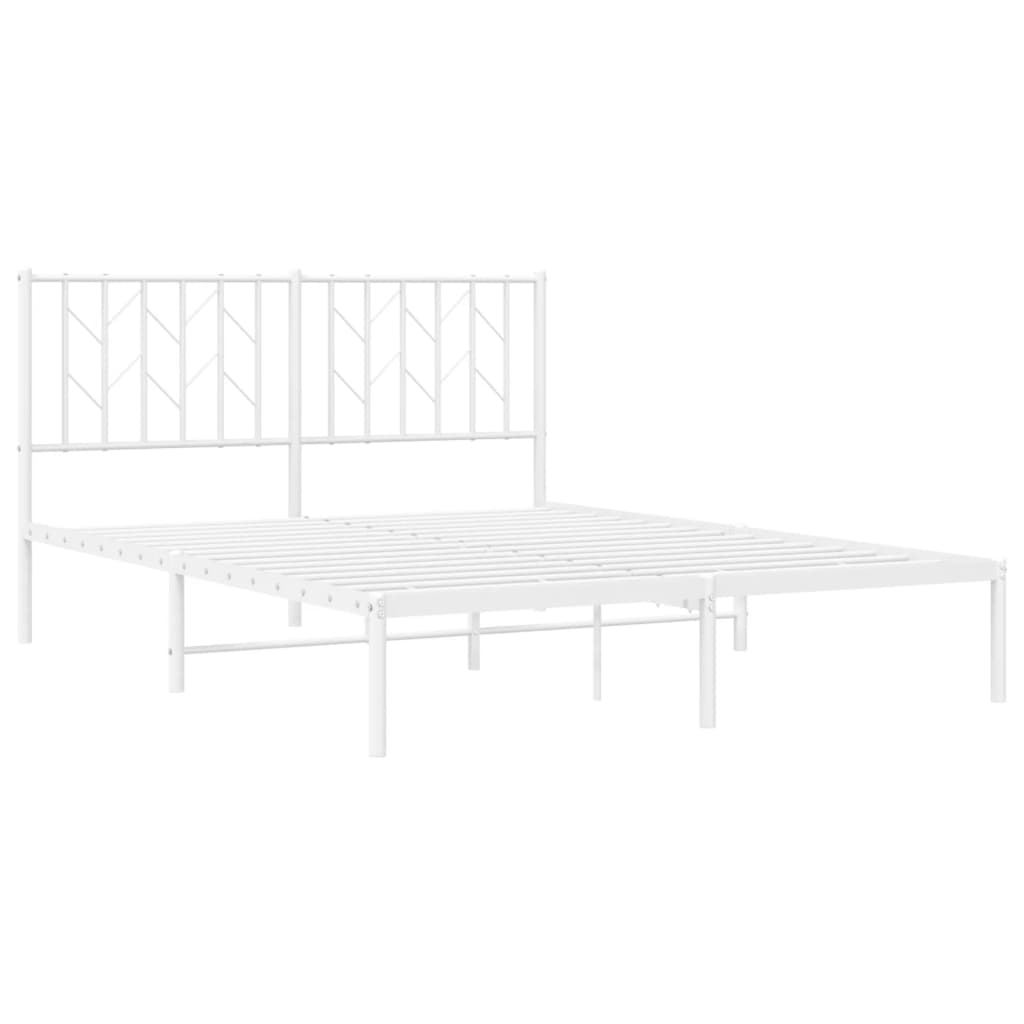 sengeramme med sengegavl 140x190 cm metal hvid