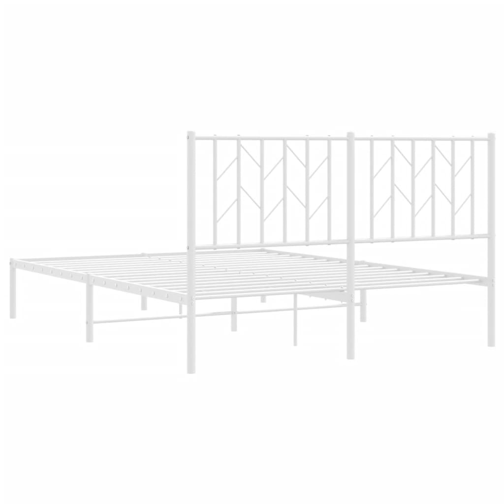 sengeramme med sengegavl 140x190 cm metal hvid