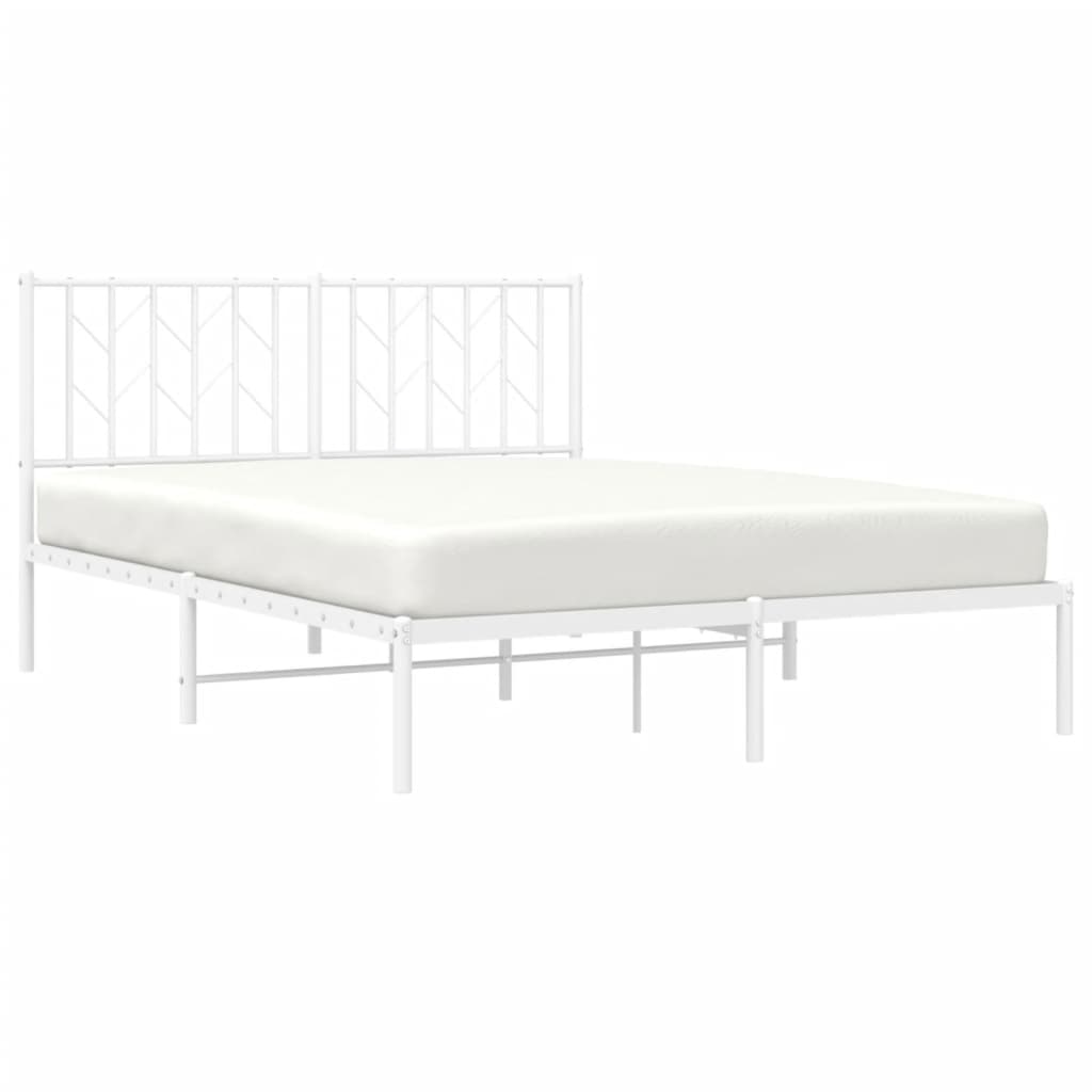 sengeramme med sengegavl 140x200 cm metal hvid
