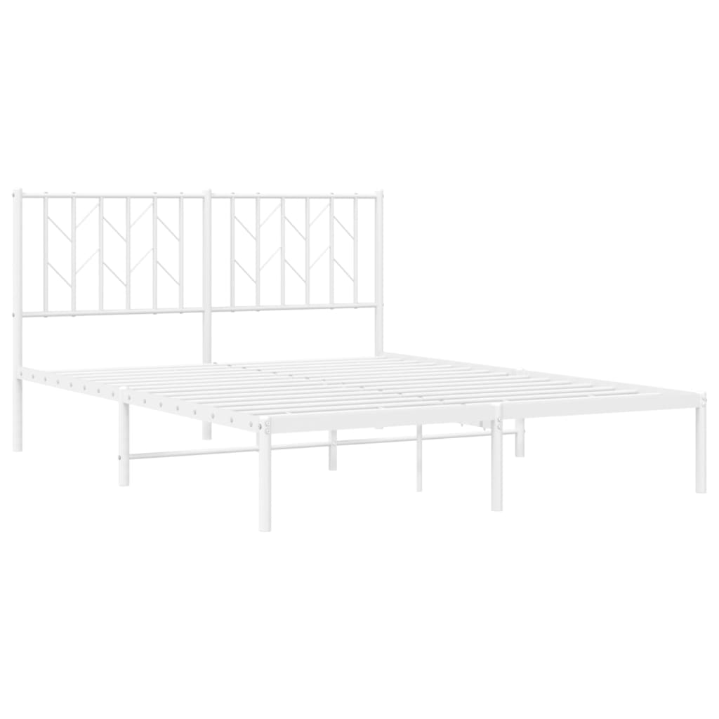 sengeramme med sengegavl 140x200 cm metal hvid