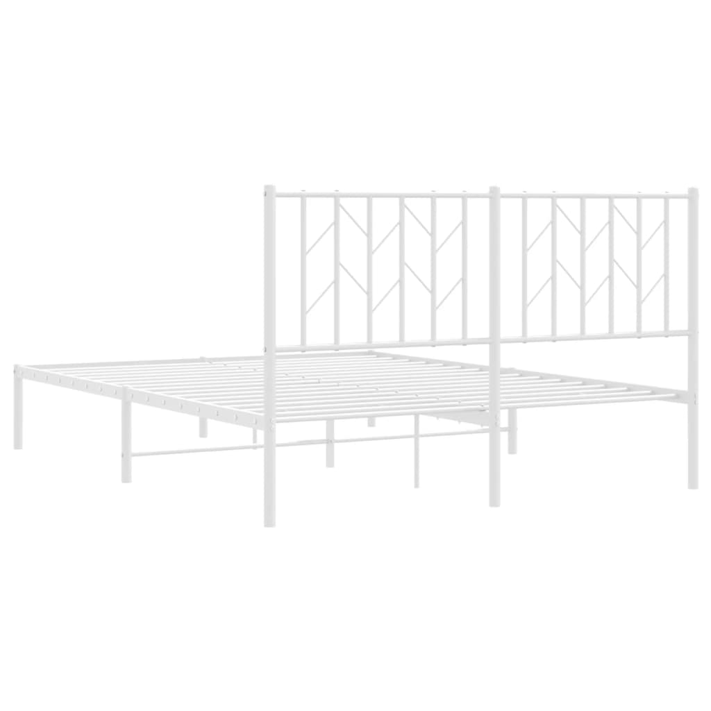 sengeramme med sengegavl 140x200 cm metal hvid