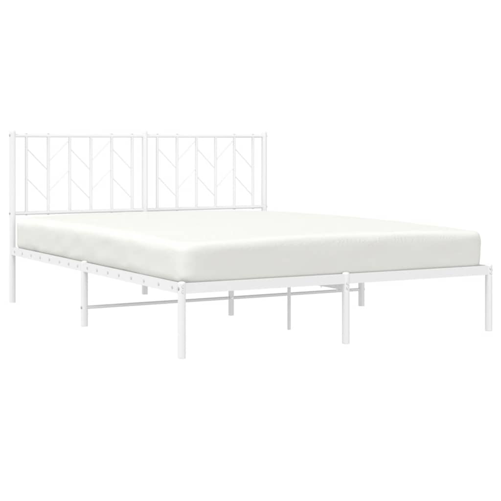 sengeramme med sengegavl 150x200 cm metal hvid