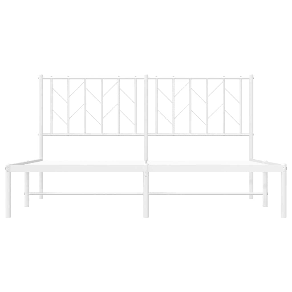 sengeramme med sengegavl 150x200 cm metal hvid