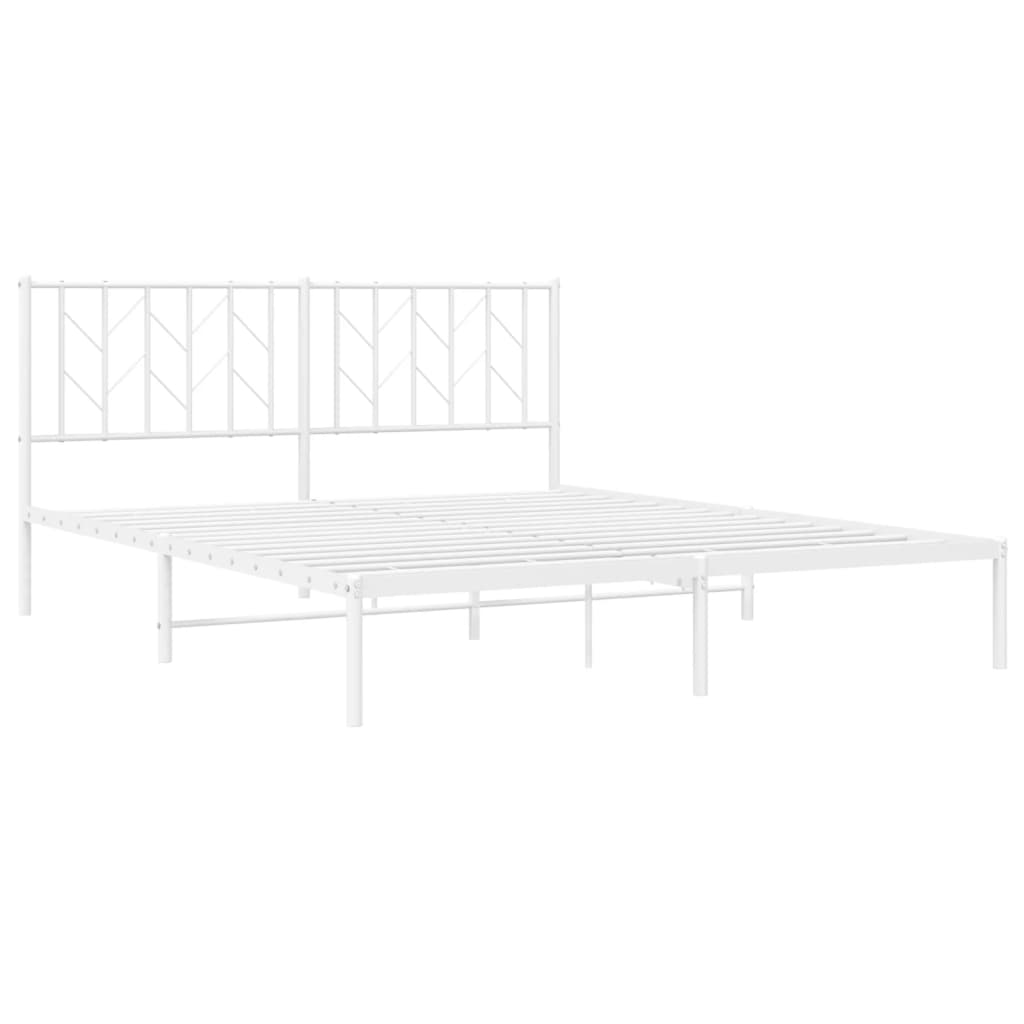 sengeramme med sengegavl 160x200 cm metal hvid