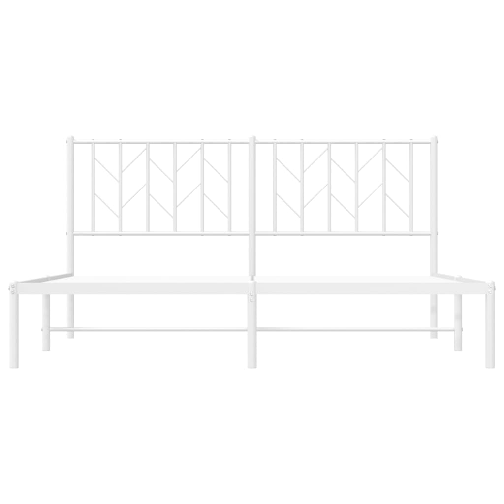 sengeramme med sengegavl 160x200 cm metal hvid