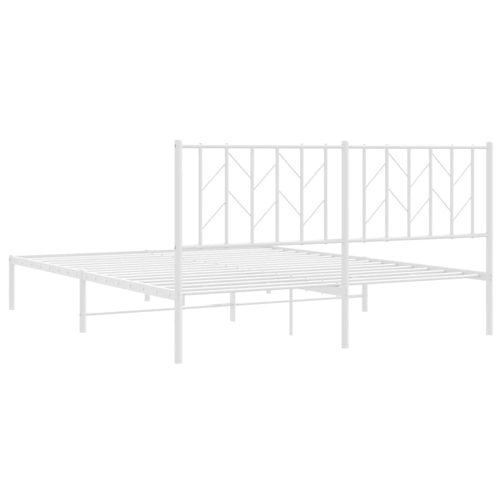 sengeramme med sengegavl 160x200 cm metal hvid