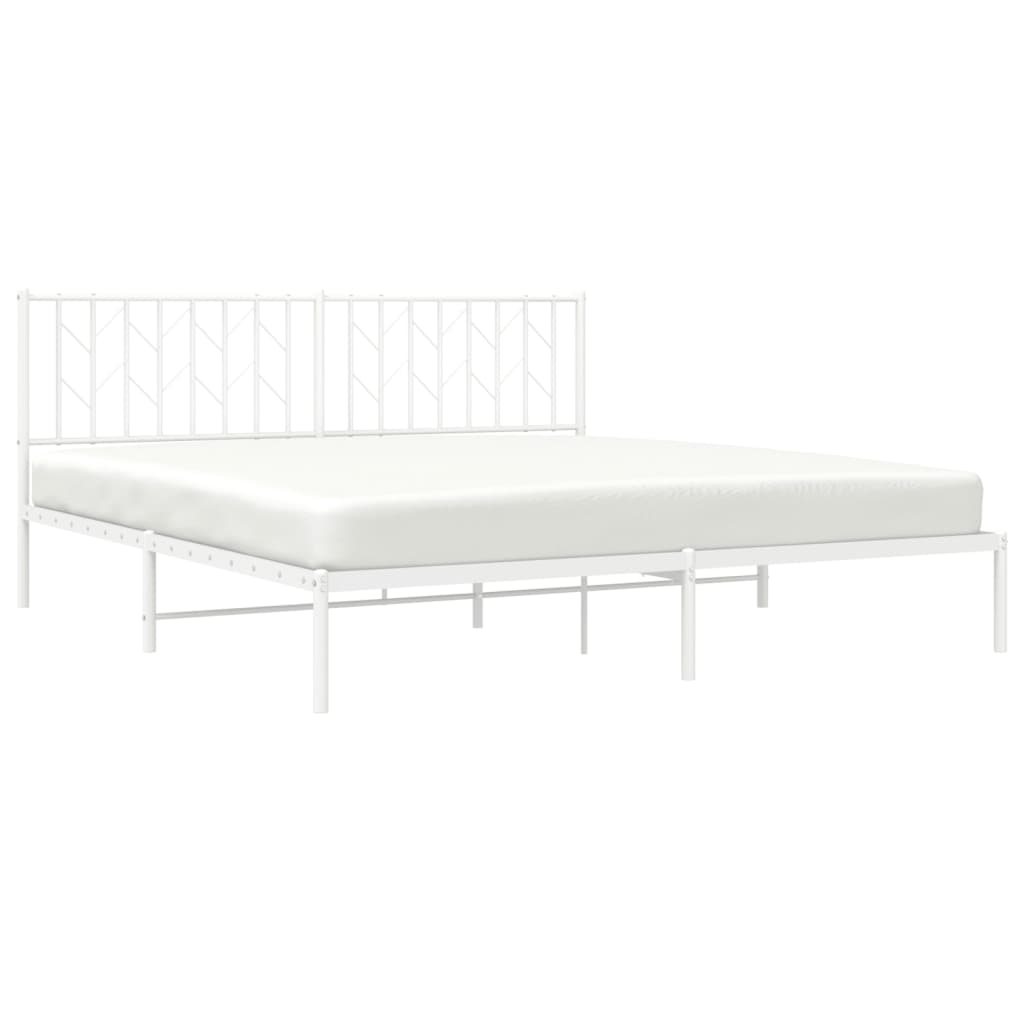 sengeramme med sengegavl 183x213 cm metal hvid
