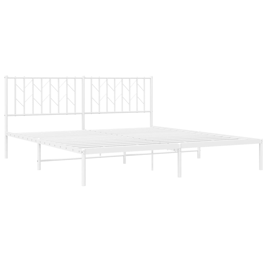 sengeramme med sengegavl 183x213 cm metal hvid