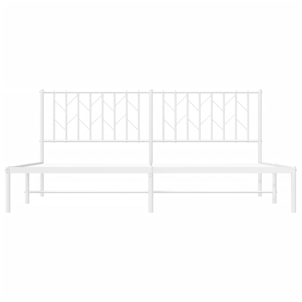 sengeramme med sengegavl 183x213 cm metal hvid