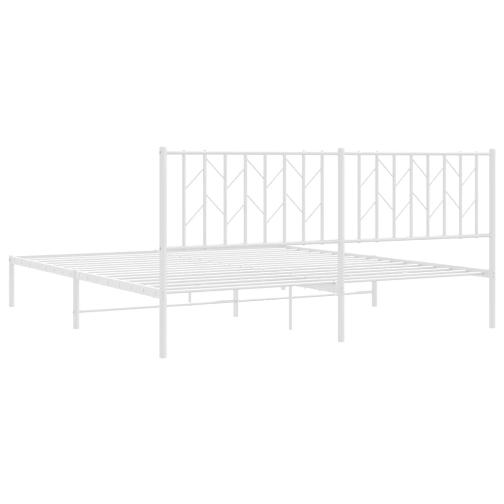 sengeramme med sengegavl 183x213 cm metal hvid