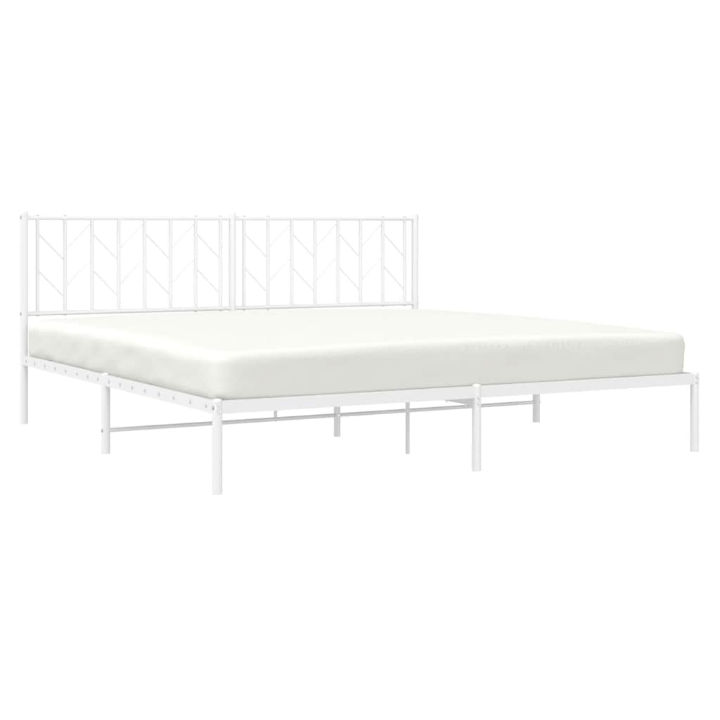 sengeramme med sengegavl 193x203 cm metal hvid