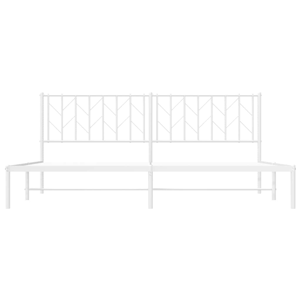 sengeramme med sengegavl 193x203 cm metal hvid