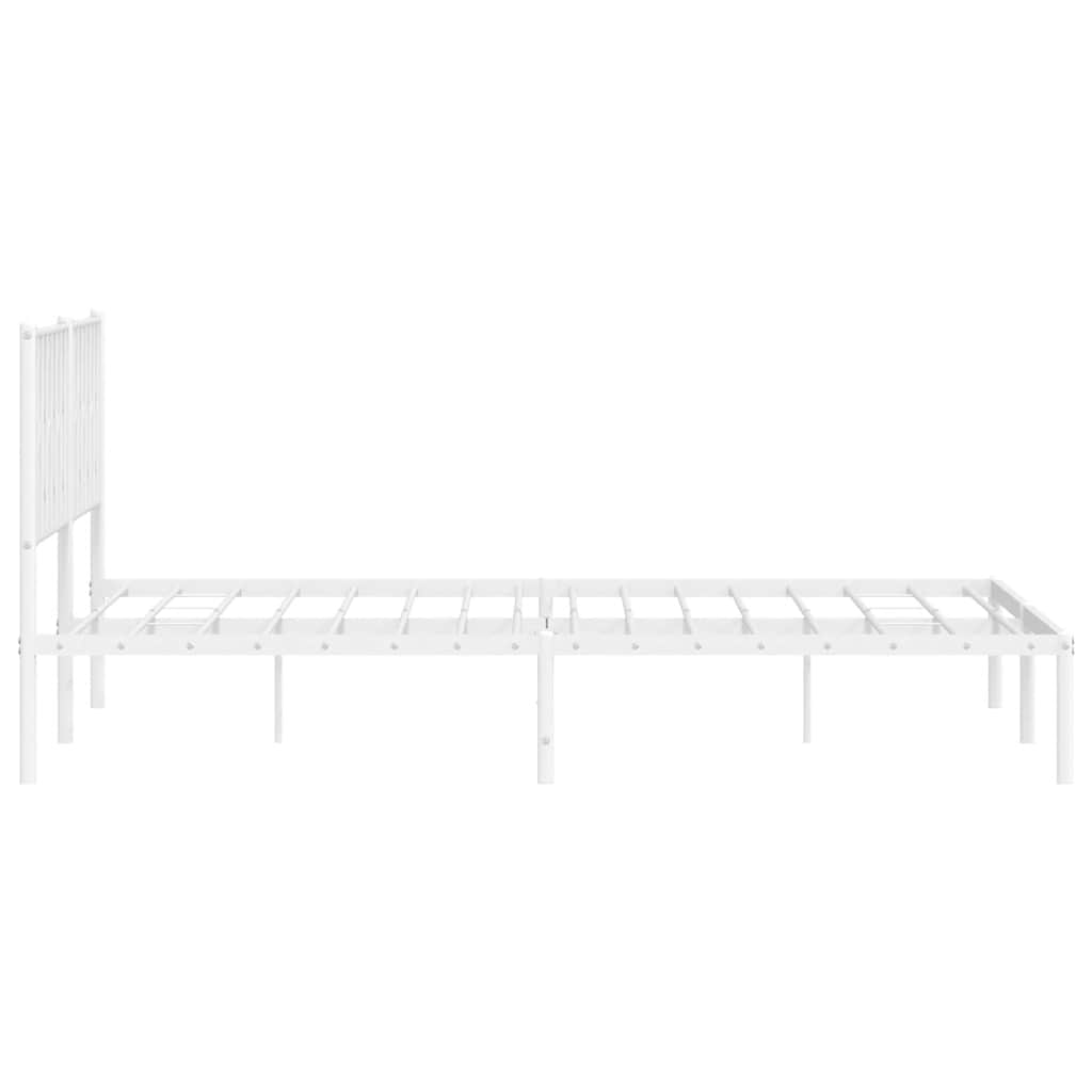sengeramme med sengegavl 193x203 cm metal hvid