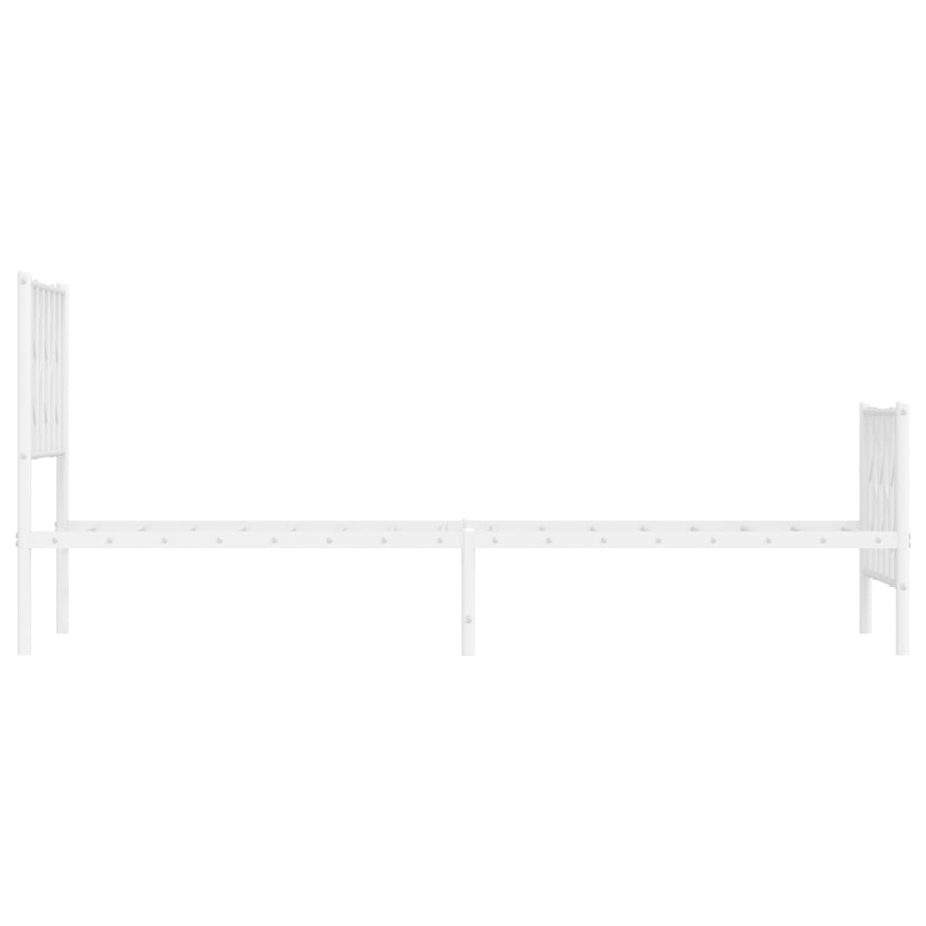sengeramme med sengegavl og fodgærde 80x200 cm metal hvid