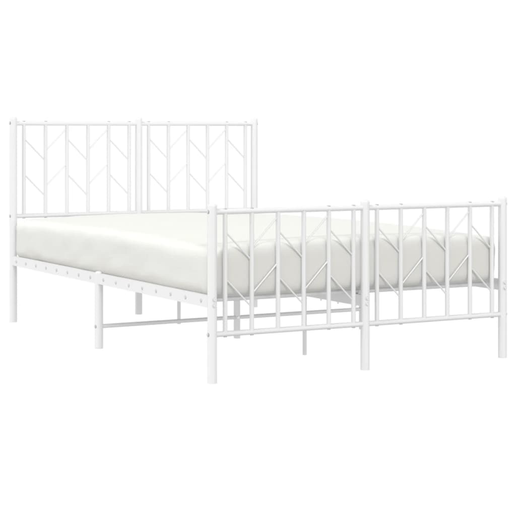 sengeramme med sengegavl og fodgærde 120x190 cm metal hvid