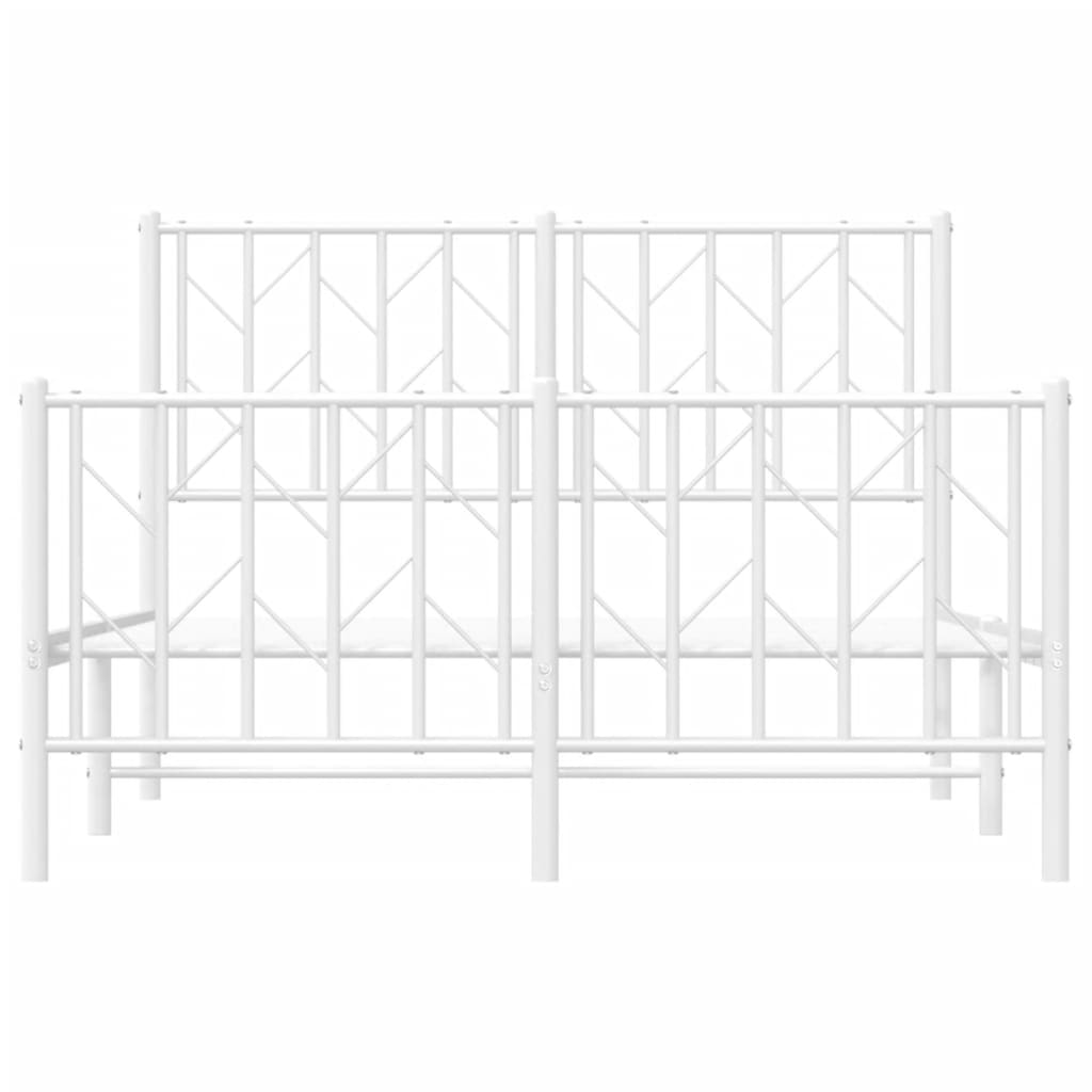 sengeramme med sengegavl og fodgærde 120x200 cm metal hvid