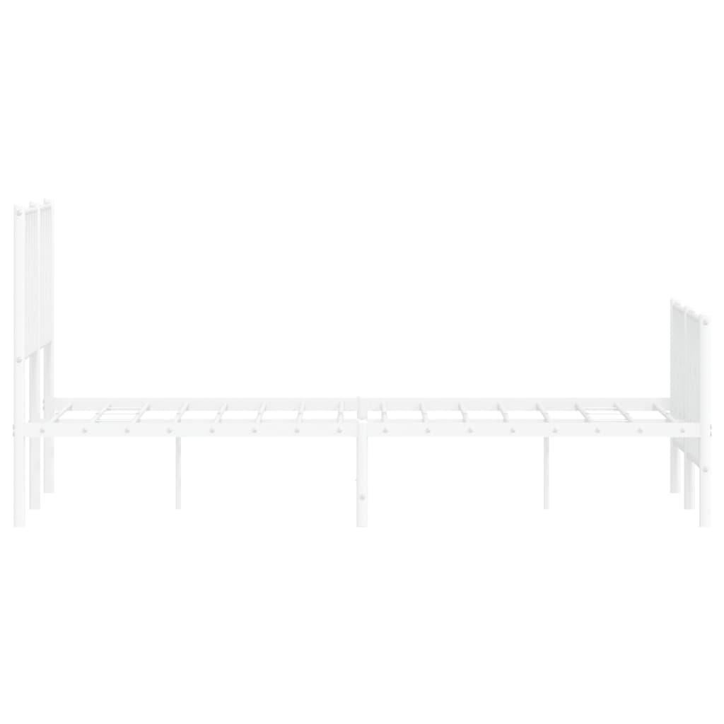 sengeramme med sengegavl og fodgærde 120x200 cm metal hvid