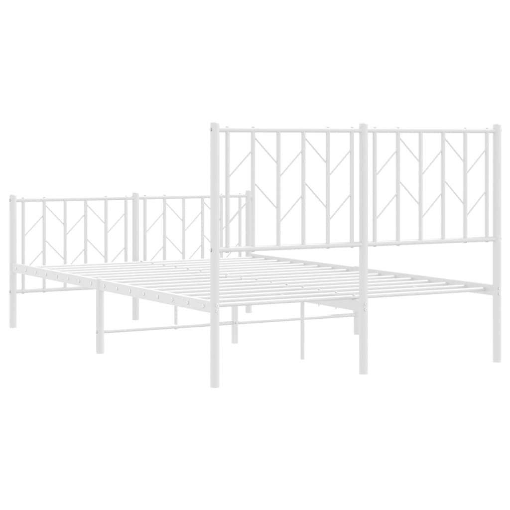 sengeramme med sengegavl og fodgærde 120x200 cm metal hvid