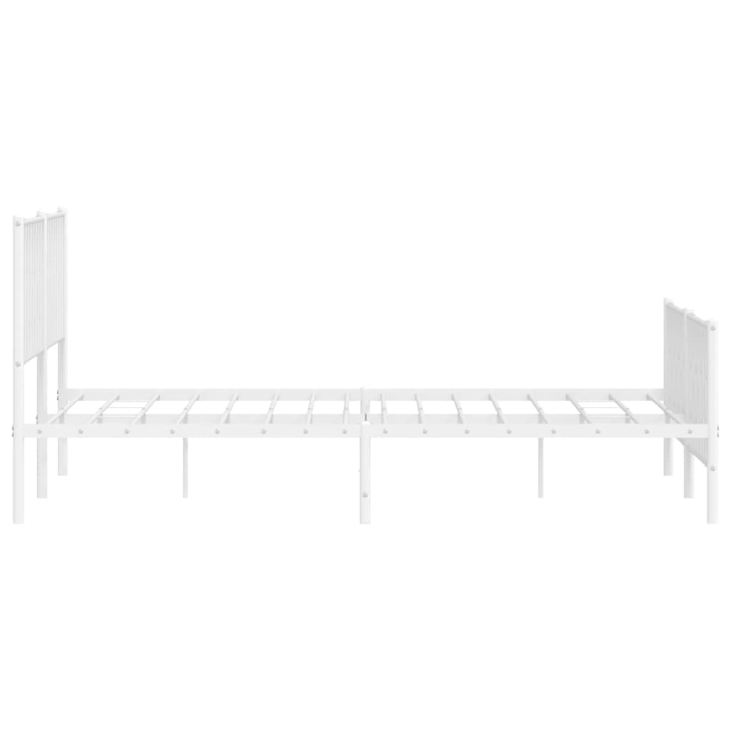 sengeramme med sengegavl og fodgærde 183x213 cm metal hvid