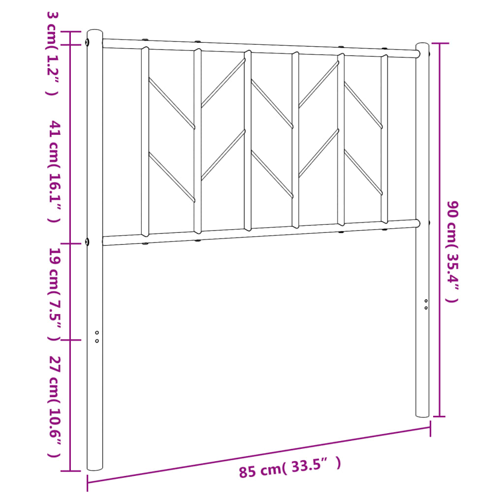 udskiftningsgavl 80 cm metal hvid