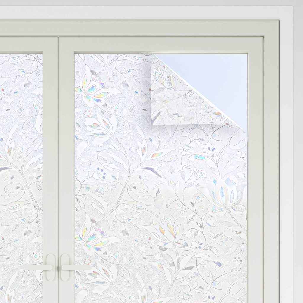 vinduesfolier 4 stk. blomstermønster matteret PVC